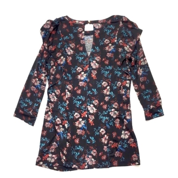 Free People Floral Ruffle Shoulder Keyhole Blouse - Picture 5 of 7